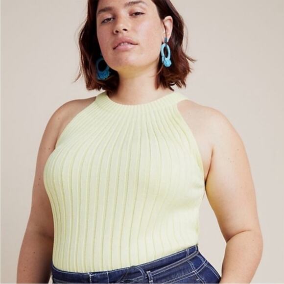 Anthropologie Tops - Anthropologie Zadkine Canary Yellow Rib Knit Tank - 3X